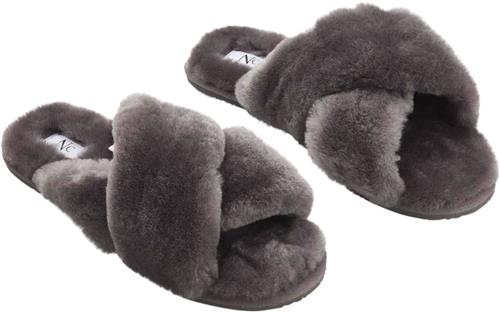 NATURES Collection Slippers Kvinde Dark Grey Hjemmesko Str 40 - hos Magasin