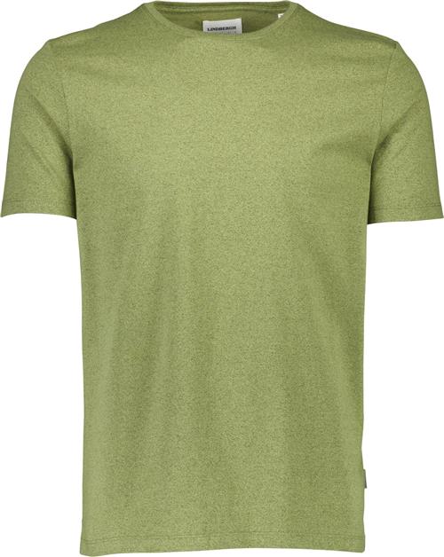 Lindbergh Mouliné Oneck tee S/S Mand True Army Mix Kortærmede T-shirts Relaxed Fit Str M - hos Magasin