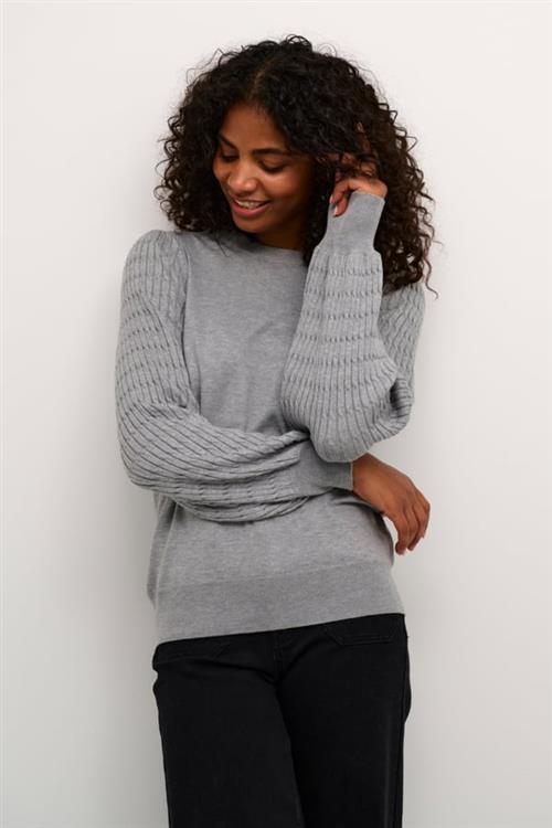 Kaffe Kananna Pullover Kvinde Grey Melange Langærmede Bluser Str S - hos Magasin