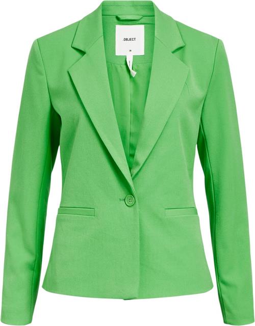 Object Objlisa L/S Button Blazer Noos Kvinde Vibrant Green Blazere Str 42 - hos Magasin