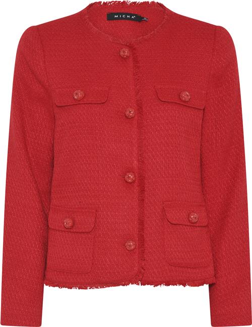 Micha Jacket_ Soft Tweed Jacket Kvinde Red Overgangsjakker Str 46 - hos Magasin