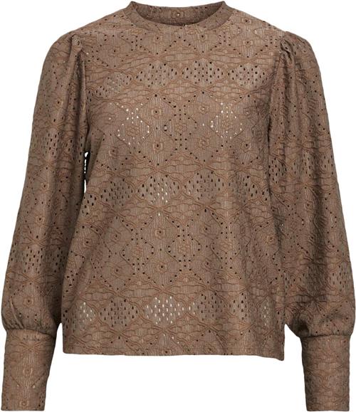 Object Objfeodora L/S TOP Noos Kvinde Morel Toppe Regular Fit Str S - hos Magasin