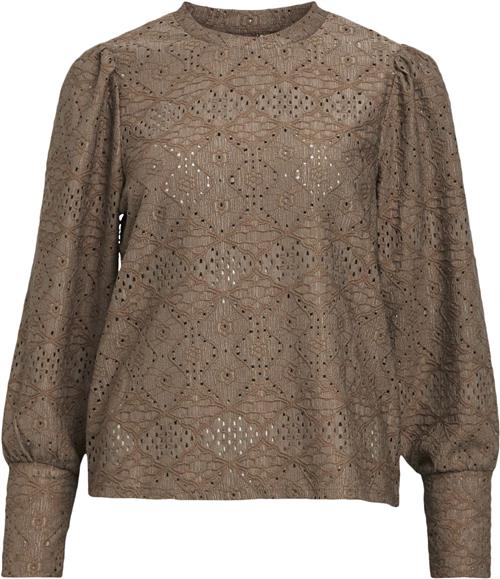 Object Objfeodora L/S TOP Noos Kvinde Morel Toppe Regular Fit Str M - hos Magasin