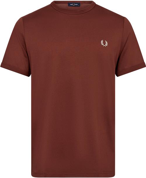 Se Fred Perry M3519 Mand Whisky Brown Kortærmede T-shirts Str M - Bomuld hos Magasin ved Magasin