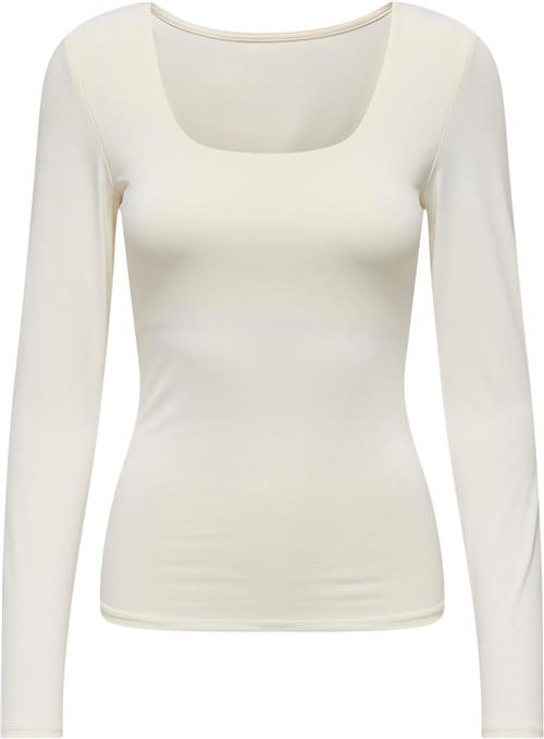 ONLY Onlea L/S 2way Deep Neck TOP JRS Kvinde Hvid Langærmede T-shirts Str XL - hos Magasin