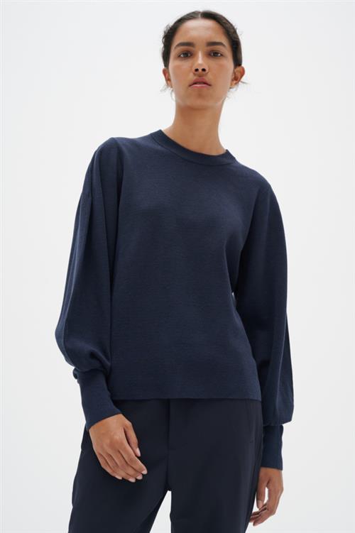 Se InWear Sammyiw Pullover Kvinde Marine Blue Sweaters Str M - hos Magasin ved Magasin