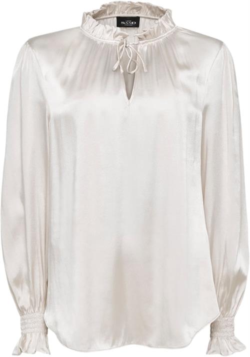 Se Sand 3176 Matt Lalie Blouse Kvinde Hvid Toppe Str 40 - Silke hos Magasin ved Magasin