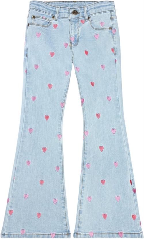 Se The New Tnlaflared Embroidery Jeans Str 134-140 cm/9-10 år - Blå Jeans Bomuld hos Magasin ved Magasin