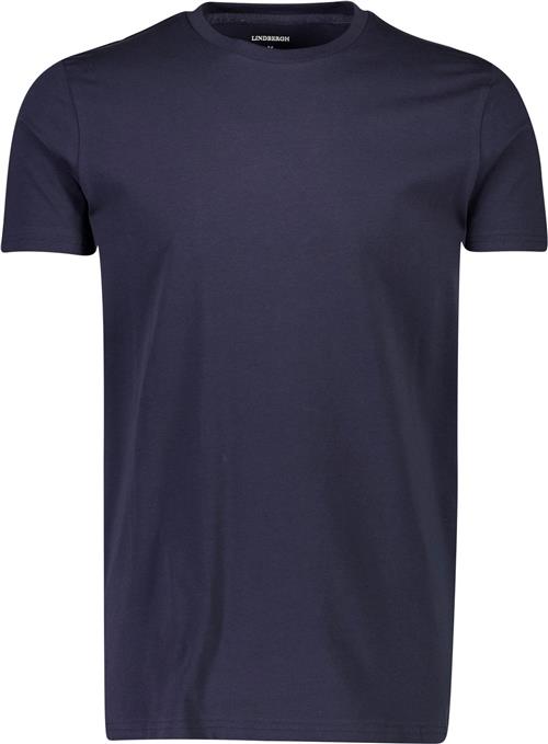 Lindbergh Mens Stretch Crew Neck tee S/S Mand Blå Kortærmede T-shirts Slim Fit Str XXXL - hos Magasin