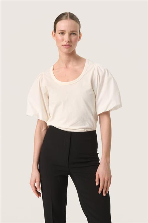 Soaked in Luxury Slfilippa Blouse Kvinde Whisper White Kortærmede Bluser Regular Fit Str XL - hos Magasin