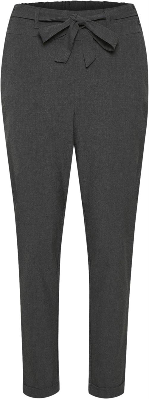 Kaffe Jillian Belt Pants Kvinde Dark Grey Melange Bukser Med Smalle Ben Str 42 - hos Magasin