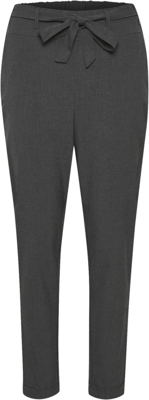 Kaffe Jillian Belt Pants Kvinde Dark Grey Melange Bukser Med Smalle Ben Str 36 - hos Magasin