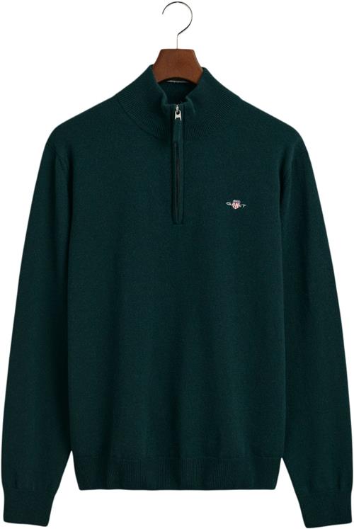 Se Gant Superfine Lambswool Half ZIP Mand Tartan Green Turtlenecks Str L - hos Magasin ved Magasin