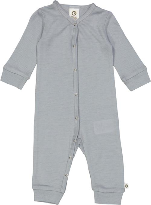 Se Müsli by Green Cotton Woolly Bodysuit Str 62 - Jasmin Blue Heldragter Bomuld hos Magasin ved Magasin