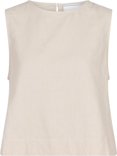 Neo Noir Svetlana Linen Top Kvinde Sand Toppe Str 42 - hos Magasin