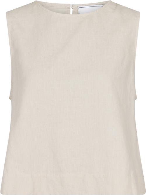 Neo Noir Svetlana Linen Top Kvinde Sand Toppe Str 36 - hos Magasin