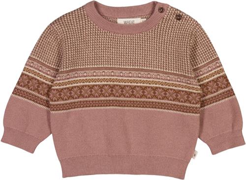 Wheat Jacquard Pullover Elias Str 80/12m - Pudder Strik Bomuld hos Magasin