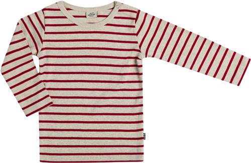 Mads Nørgaard - Copenhagen Soft Striped Rib Tobinino Str 4-6 mdr / 68 cm - Red / Nature Mel Langærmede T-shirts Bomuld hos Magasin