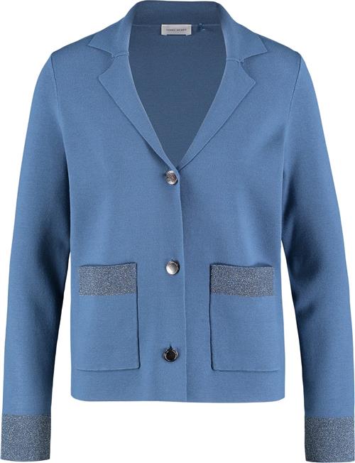 Gerry Weber Jacket Knit Kvinde Blue Steel Cardigans Str 46 - hos Magasin