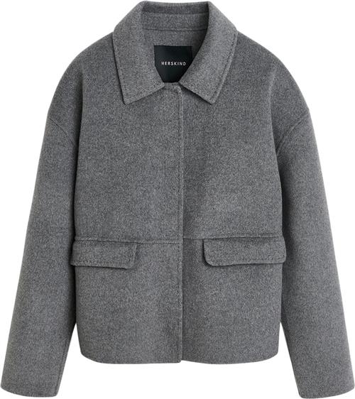 HERSKIND Kurt Lux Coat Kvinde Ligth Grey Overgangsjakker Str 36 - Uld hos Magasin