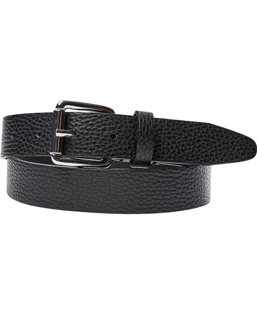 Magasin du Nord Collection Magasin Simple Belt Black Leather w/ Silver S Bælter