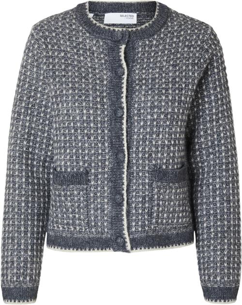 Selected Femme Slfsine LS Knit Cardigan Kvinde Volcanic Ash/birch Cardigans Str S - hos Magasin