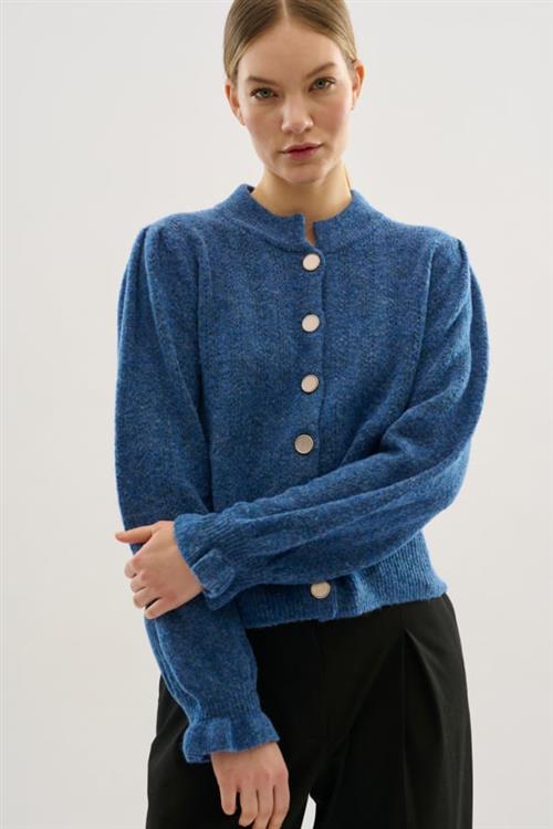 Se Karen by Simonsen Ebbiekb Cardigan Kvinde Winter Blue Melange Cardigans Str XS - hos Magasin ved Magasin