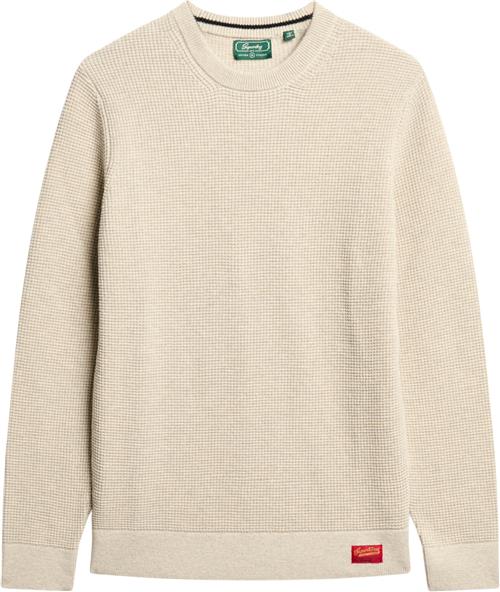 Superdry Textured Crew Knit Jumper Mand Light Grey Sweaters Str S - hos Magasin