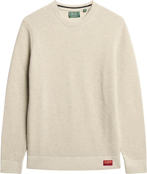 Superdry Textured Crew Knit Jumper Mand Light Grey Sweaters Str XXXL - hos Magasin