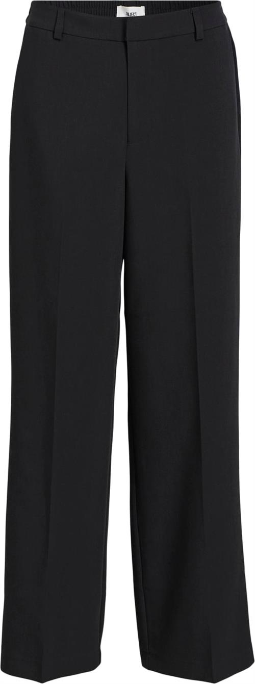 Object Objsigrid HW Casual Pant Noos Kvinde Black Bukser Med Brede Ben Str 34 - hos Magasin