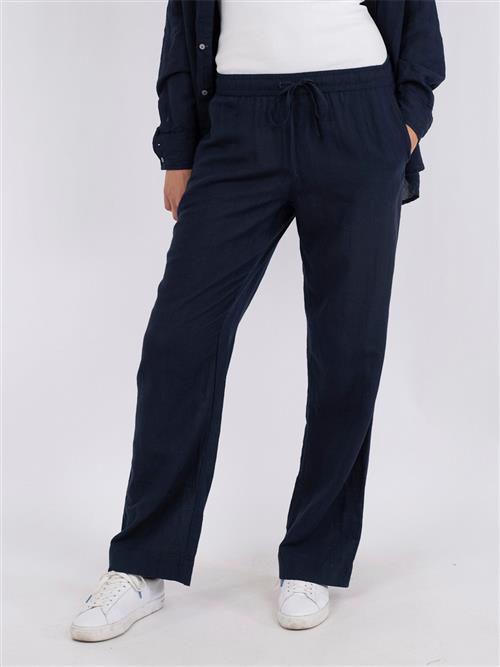 Neo Noir Sonar Linen Pants Kvinde Navy Bukser Med Lige Ben Str 42 - hos Magasin