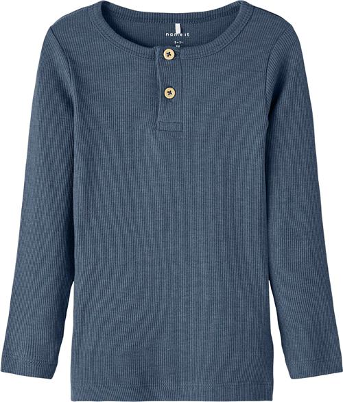 Name It Nmmkab LS TOP Noos Str 98 - Bering Sea/melange Langærmede T-shirts hos Magasin