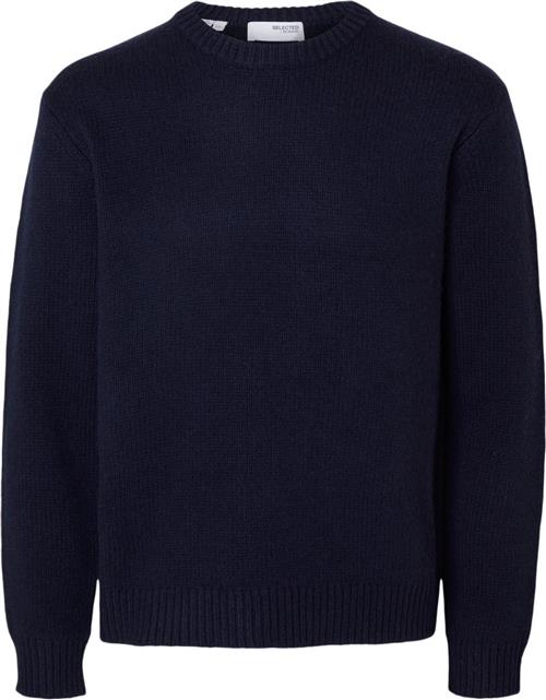 Se Selected Homme Slhcody LS Knit Relaxed Crew Neck N Mand Sky Captain Sweaters Str M - hos Magasin ved Magasin