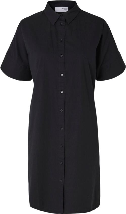 Selected Femme Slfblair 2/4 Short Shirt Dress D2 Kvinde Sort Korte Kjoler Str 38 - hos Magasin