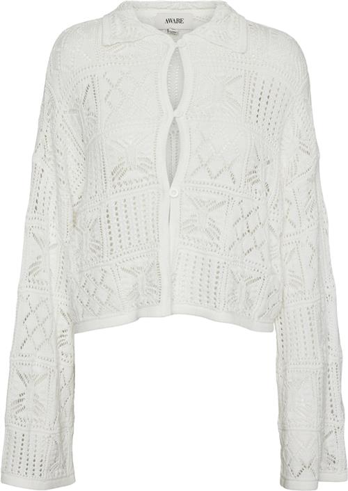 Se Vero Moda Vmkeiden LS Knit Cardigan VMA Kvinde Snow White Cardigans Str L - hos Magasin ved Magasin