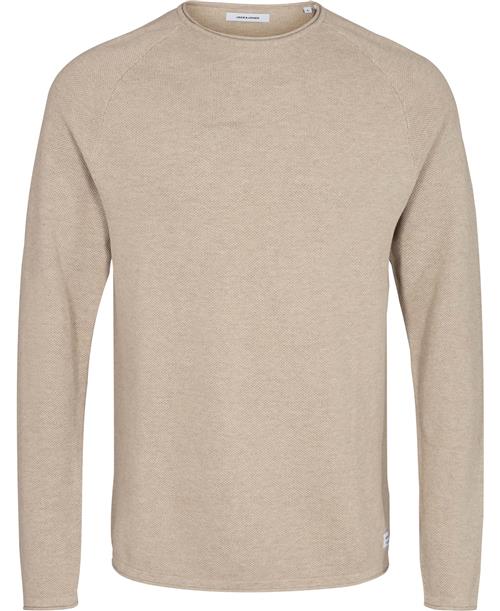 Jack & Jones Jjehill Knit Crew Neck Noos Mand Oatmeal/melange Sweaters Str XL - hos Magasin