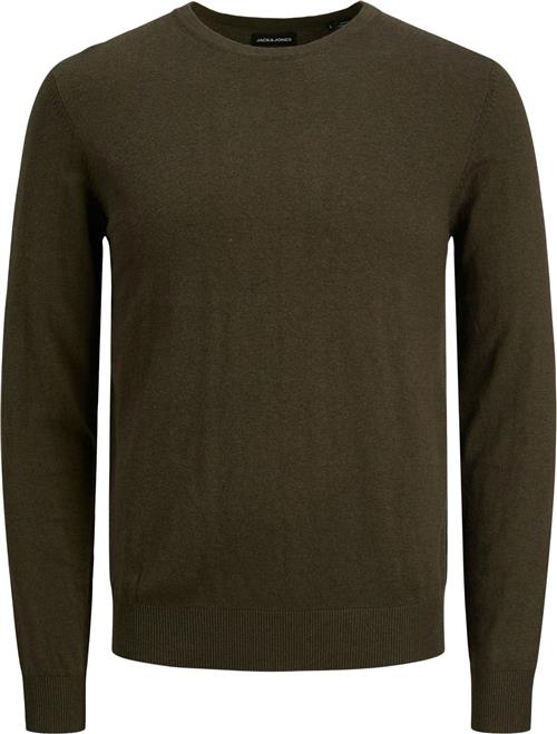 Jack & Jones Jjeemil Knit Crew Neck Noos Mand Olive Night/melange Sweaters Str XS - hos Magasin