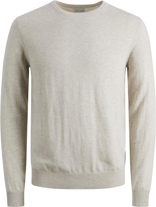 Se Jack & Jones Jjeemil Knit Crew Neck Noos Mand Oatmeal/melange Sweaters Str L - hos Magasin ved Magasin