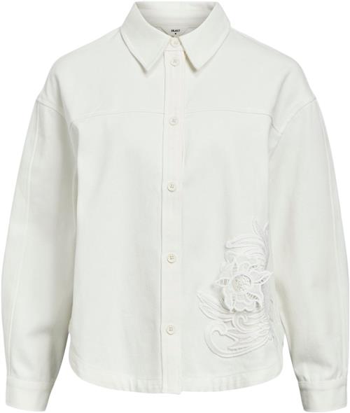 Object Objnate LO L/S Shirt CC1 AW Kvinde White Sand Langærmede Skjorter Str 40 - hos Magasin