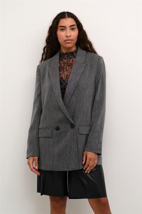 Se Kaffe Kajosie Blazer Kvinde Grey Melange Blazere Str 44 - hos Magasin ved Magasin