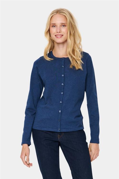 Se Saint Tropez A8661, Milasz Rneck Cardigan Kvinde Titan Melange Cardigans Classic Fit Str S - hos Magasin ved Magasin