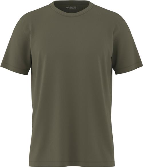 Selected Homme Slhaspen SS Oneck TEE Noos Mand Kalamata Kortærmede T-shirts Regular Fit Str XL - hos Magasin