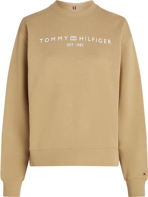 Se Tommy Hilfiger Mdrn REG Corp Logo CNK Swtshrt Kvinde Classic Khaki Sweatshirts Str S - hos Magasin ved Magasin