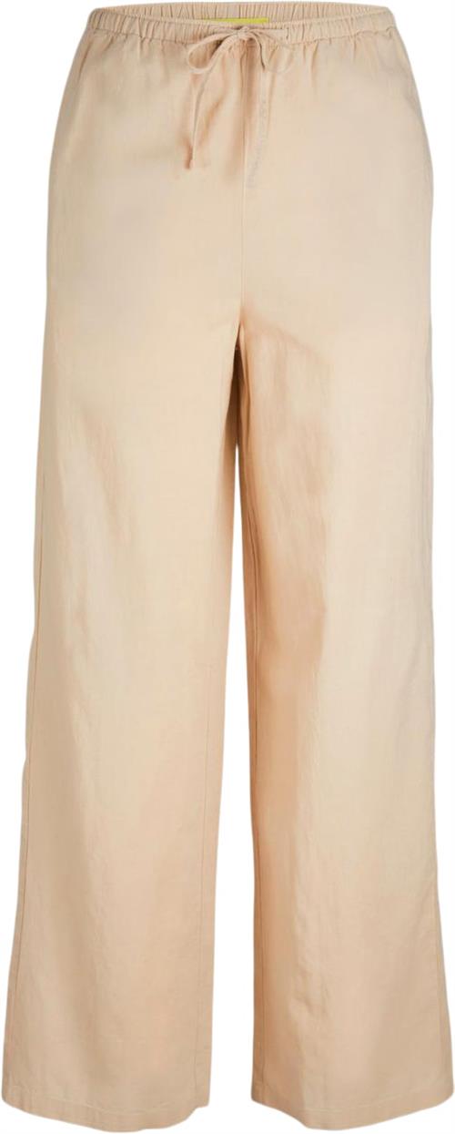 JJXX Jxflora Linen Blend String Pant WVN Kvinde Cement Hørbukser Str XS - hos Magasin