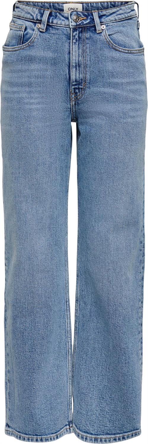 Se ONLY Onljuicy Life HW Wide LEG Noos Kvinde Medium Blue Denim/nas365 Wide Jeans Str "25/""34" - Bomuld hos Magasin ved Magasin