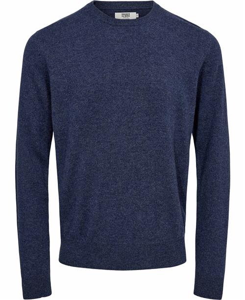 Se Magasin du Nord Collection Magasin Mads 2 100% Cashmere Mand Dark Blue Melange Sweaters Str XL Cashmere ved Magasin