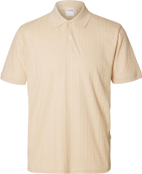 Se Selected Homme Slhjett Jacquard SS Polo Mand Fog Kortærmede Poloer Regular Fit Str XL - hos Magasin ved Magasin