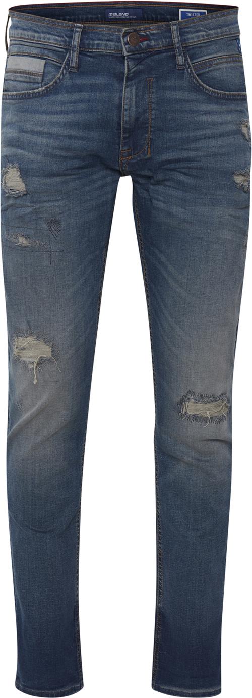 Blend Twister fit Mand Denim Middle Blue Jeans Regular Fit Str 32/34 - hos Magasin