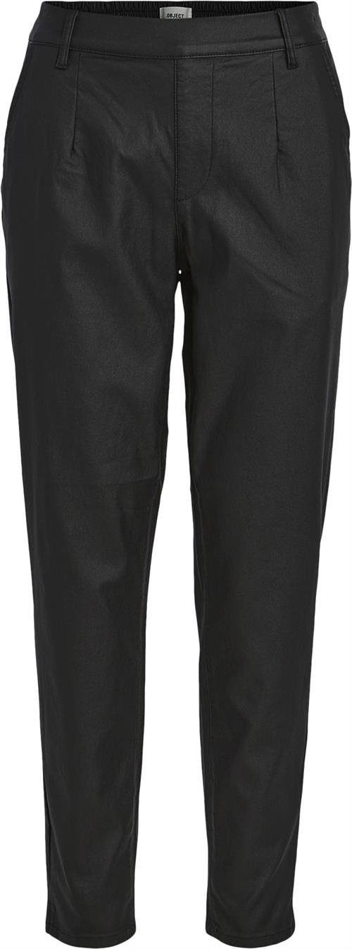 Se Object Objbelle Lisa Coated Pant Noos Kvinde Black Bukser Med Smalle Ben Str 36 - hos Magasin ved Magasin