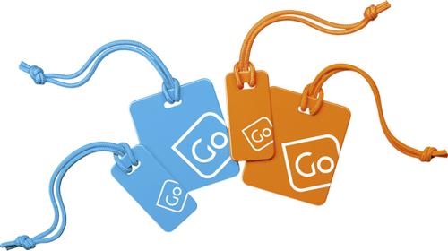 Go Travel Luggage Tags Family Pack Blue/orange One size - Rejsetilbehør hos Magasin